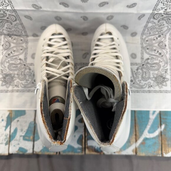 New Riedell Figure Skates Women Sz 6 Model 117 White Toe Pick Blades Canada Flaw - Picture 12 of 12